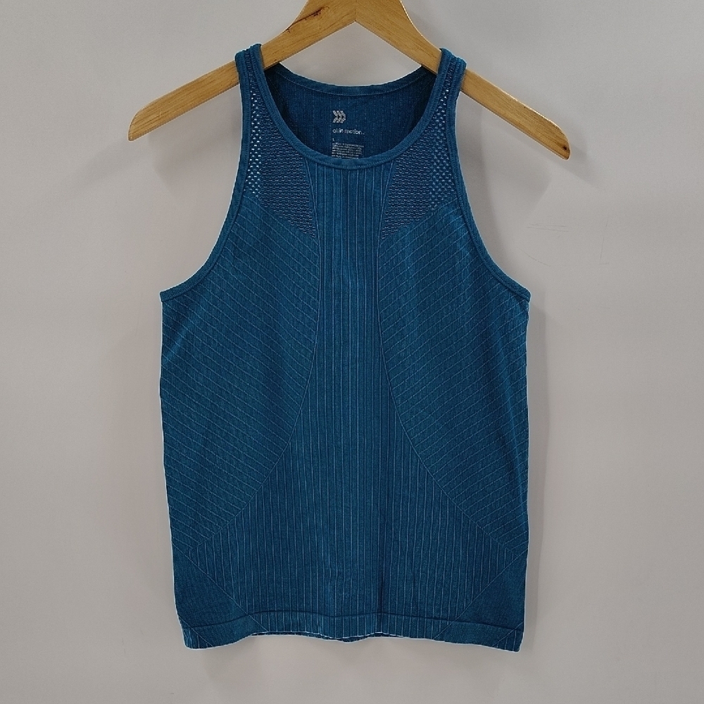 All In Motion Athletic Halter Top Size Large Greenish Blue Sleeveless Stretch - Picture 1 of 3